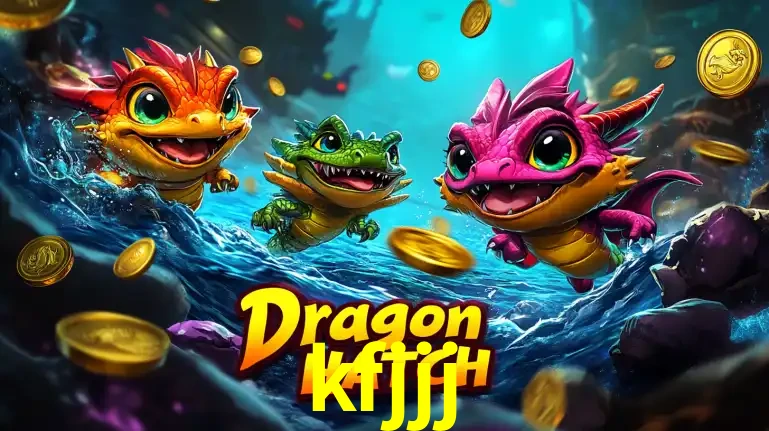 Arte promocional do jogo Dragon Hatch com três adoráveis dragões bebês nadando entre moedas de ouro, um dos slots mais divertidos para jogar no cassino kfjjj.