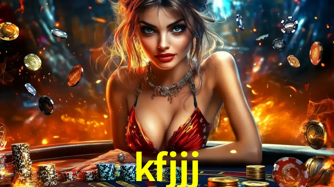 Mulher em uma mesa de cassino com pilhas de fichas e um fundo de fogo, pronta para uma rodada de altas apostas nos jogos de mesa emocionantes do cassino kfjjj.